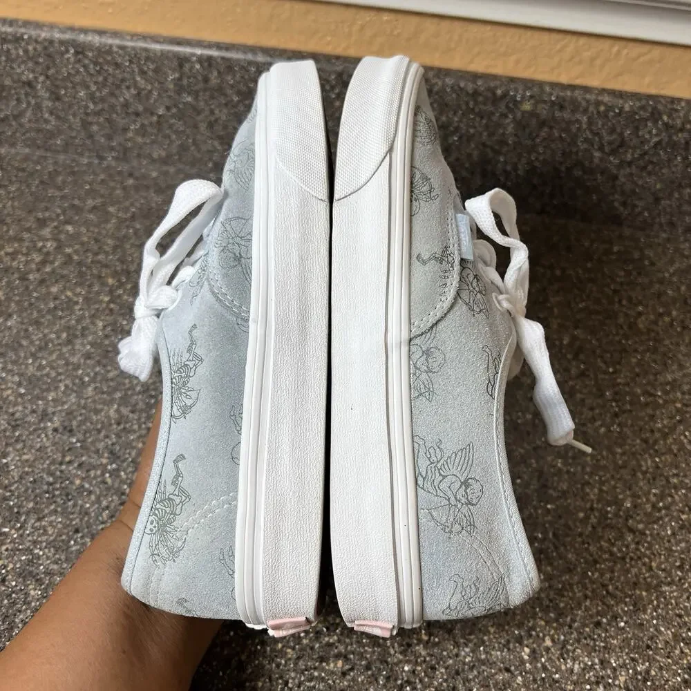 Vans Authentic Love You To Death Sky Blue Suede Womens 7 Lace Up Men 5.5 Sneaker